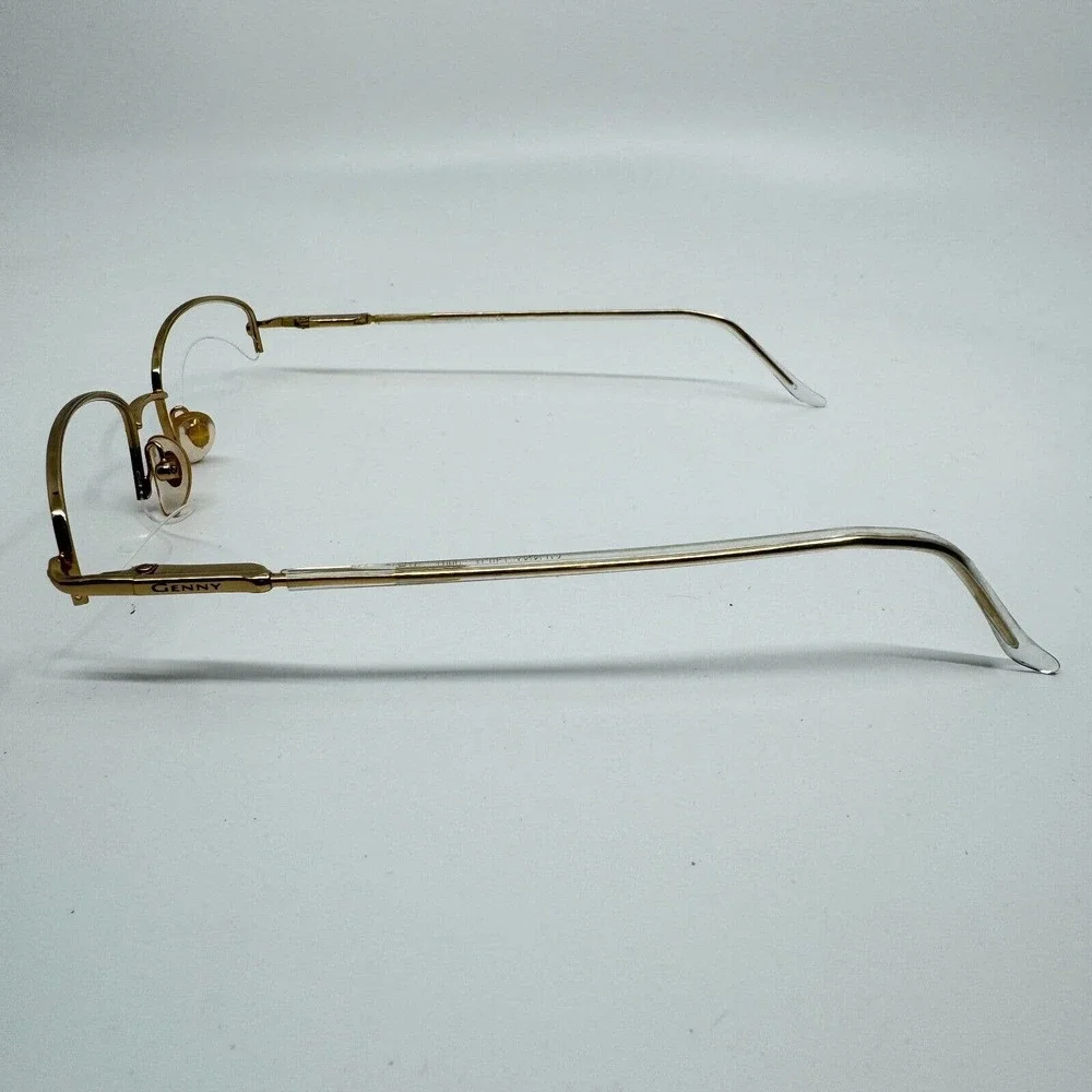 GENNY‎ MOD.748-B 5001 Eyeglasses Frame Italy Half Rim 51-18-135 Gold/Clear H9974